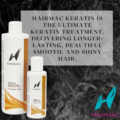 Hairmac Professional Keratin Treatment for all Hair types. 80% straight hair