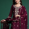 Dhiyona IE Ethnic Motifs Embroidered Regular Sequinned Kurta with Sharara & With Dupatta