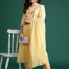 Dhiyona IE Floral Embroidered Pure Cotton Kurta with Trousers & Dupatta