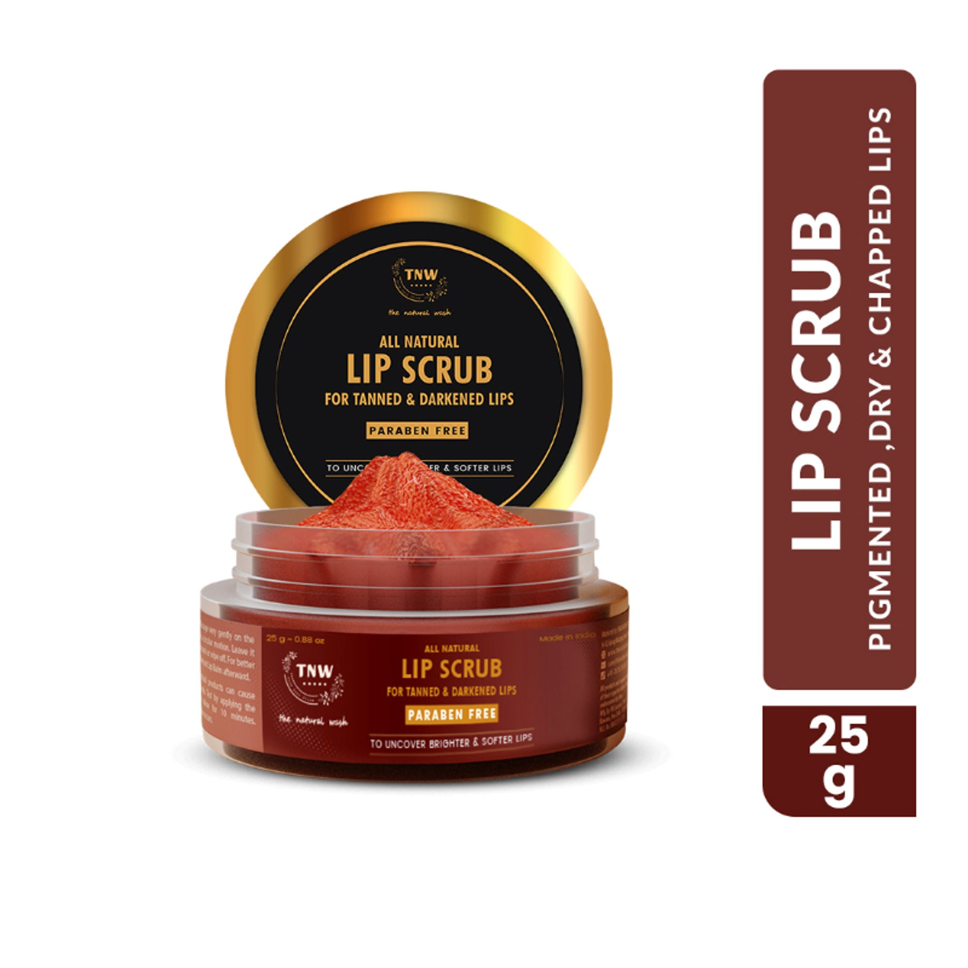 TNW The Natural Wash Lip Lightening Exfoliating Lip Scrub Balm for Tanned Darkened Lips