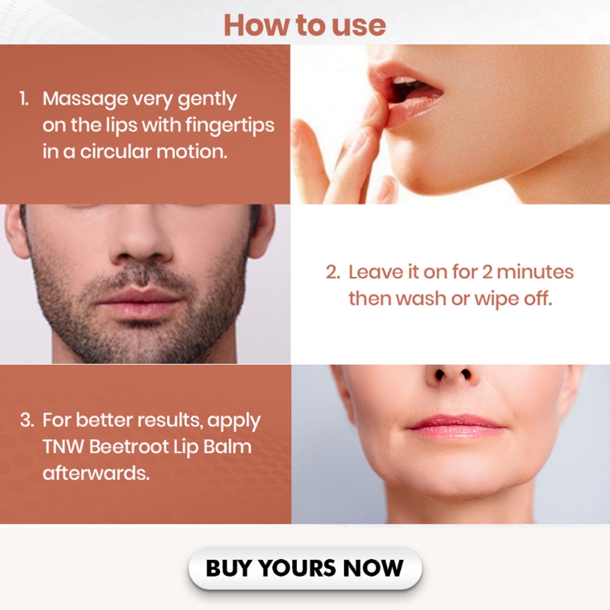 TNW The Natural Wash Lip Lightening Exfoliating Lip Scrub Balm for Tanned Darkened Lips