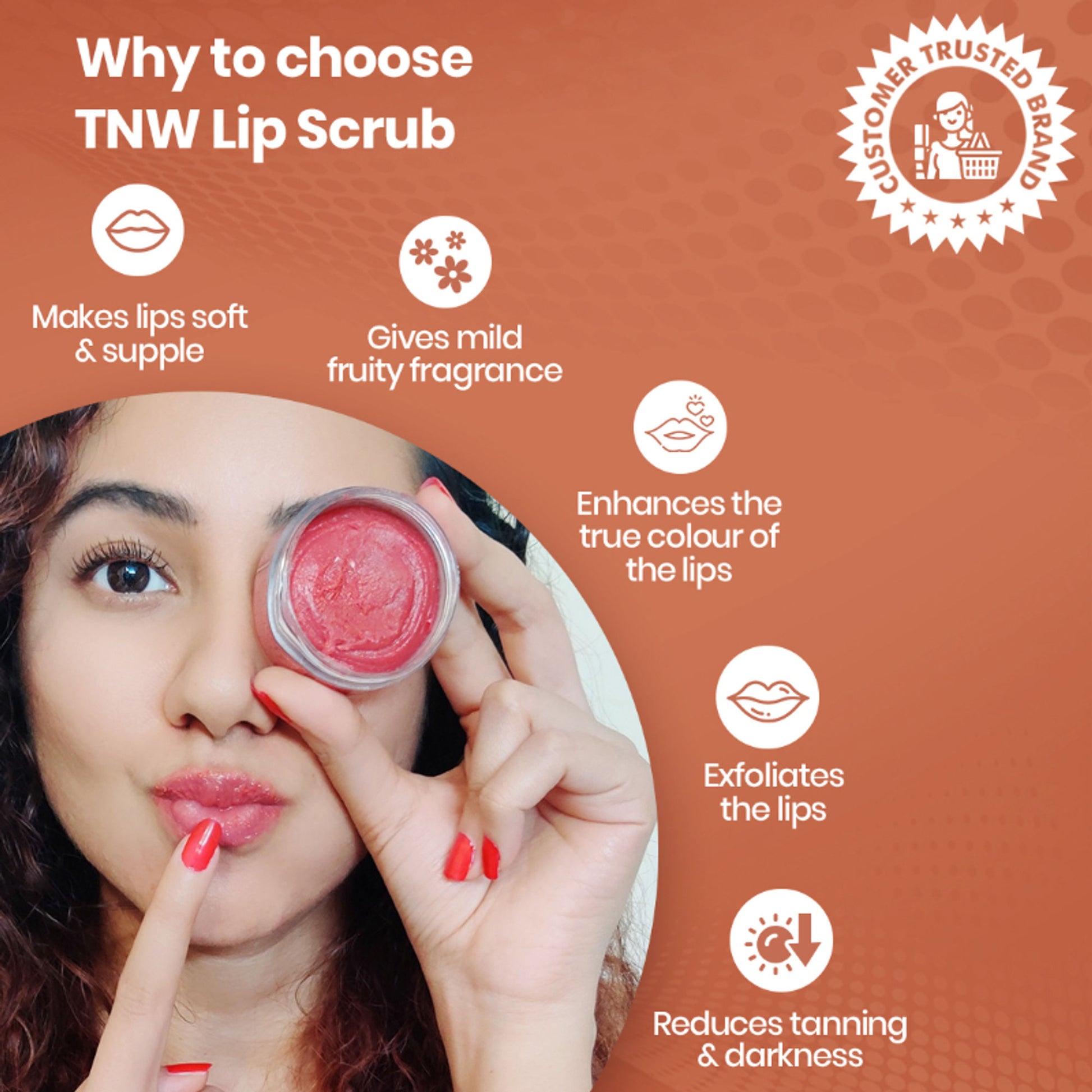 TNW The Natural Wash Lip Lightening Exfoliating Lip Scrub Balm for Tanned Darkened Lips