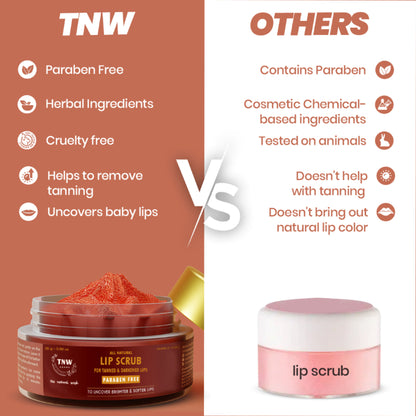 TNW The Natural Wash Lip Lightening Exfoliating Lip Scrub Balm for Tanned Darkened Lips