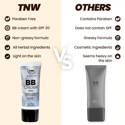 TNW The Natural Wash BB Cream With SPF 30 Sun Protection Gives Instant Fairness - Light Shade 01