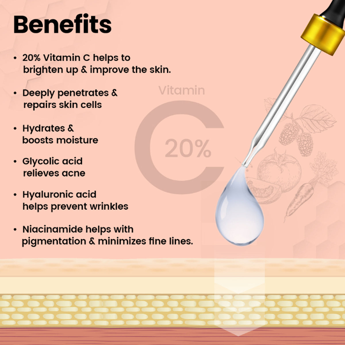 TNW The Natural Wash 20% Vitamin C Face Serum with Mulberry Extract for Glowing & Radiant Skin