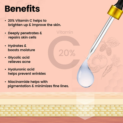 TNW The Natural Wash 20% Vitamin C Face Serum with Mulberry Extract for Glowing & Radiant Skin