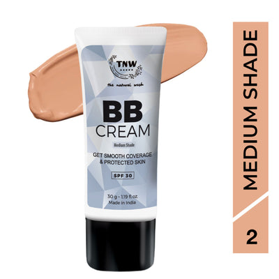 TNW The Natural Wash BB Cream Medium Coverage with SPF 30 Sun Protection - 02 Medium Shade