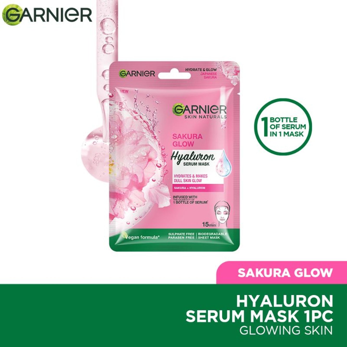 Garnier Skin Naturals Face Serum Sheet Mask - Sakura White