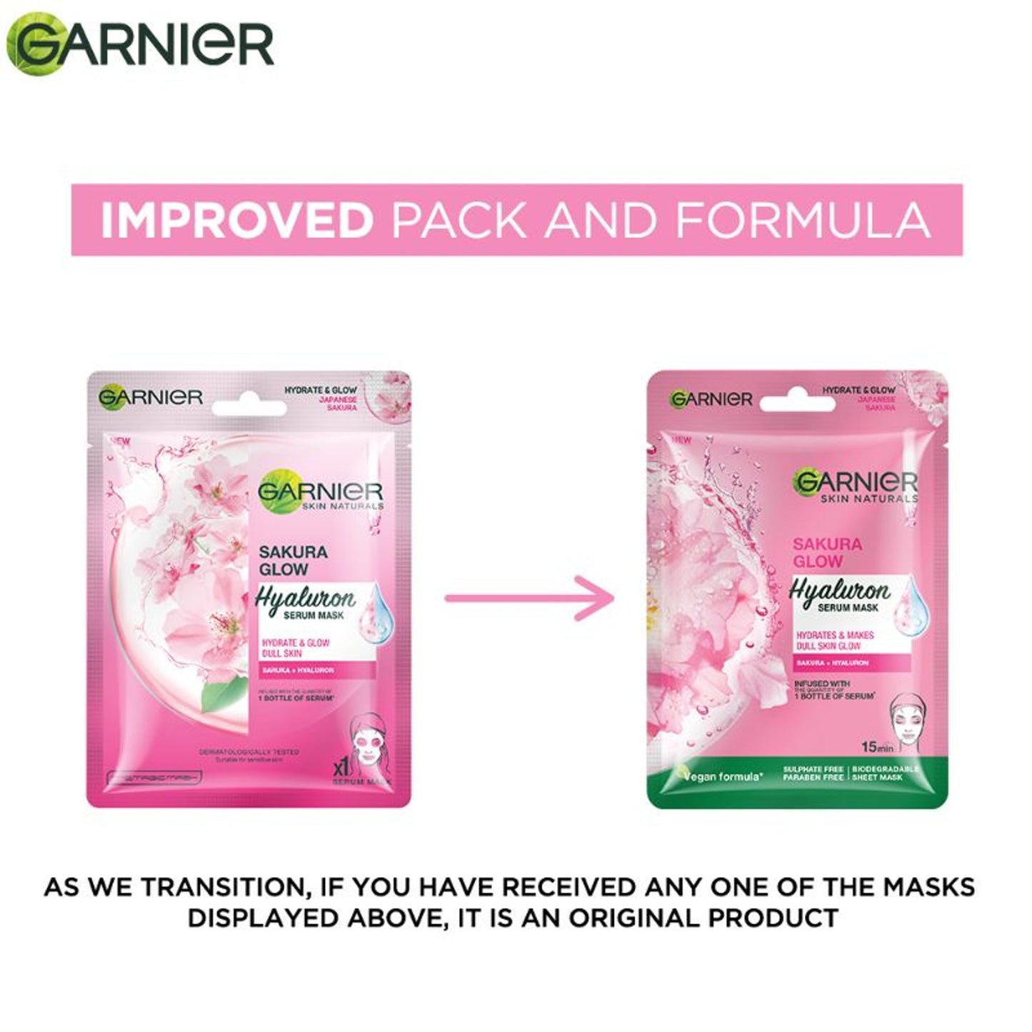 Garnier Skin Naturals Face Serum Sheet Mask - Sakura White