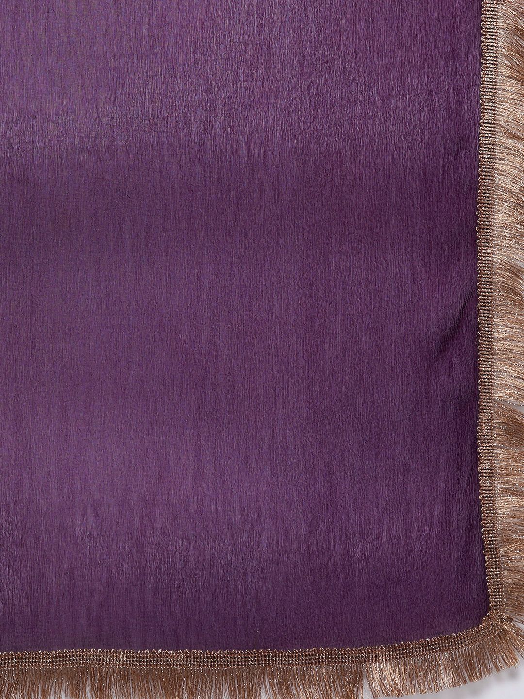 Indyancart VA Women's Aubergine & Gold Ethnic Embroidered Straight Kurta with Trousers Dupatta