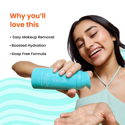 Foxtale Hydrating Cleanser & Makeup Remover with Hyaluronic Acid for Dryness & Deep Hydration