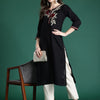 Indyancart IE Floral Embroidered Thread Work Kurta