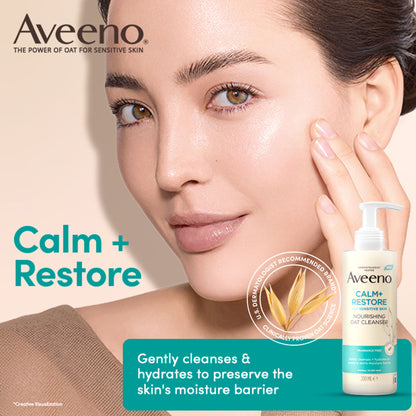 Aveeno Calm + Restore Non Foaming Moisturising Oat Face Wash Dry Sensitive Skin Dermat Recommended