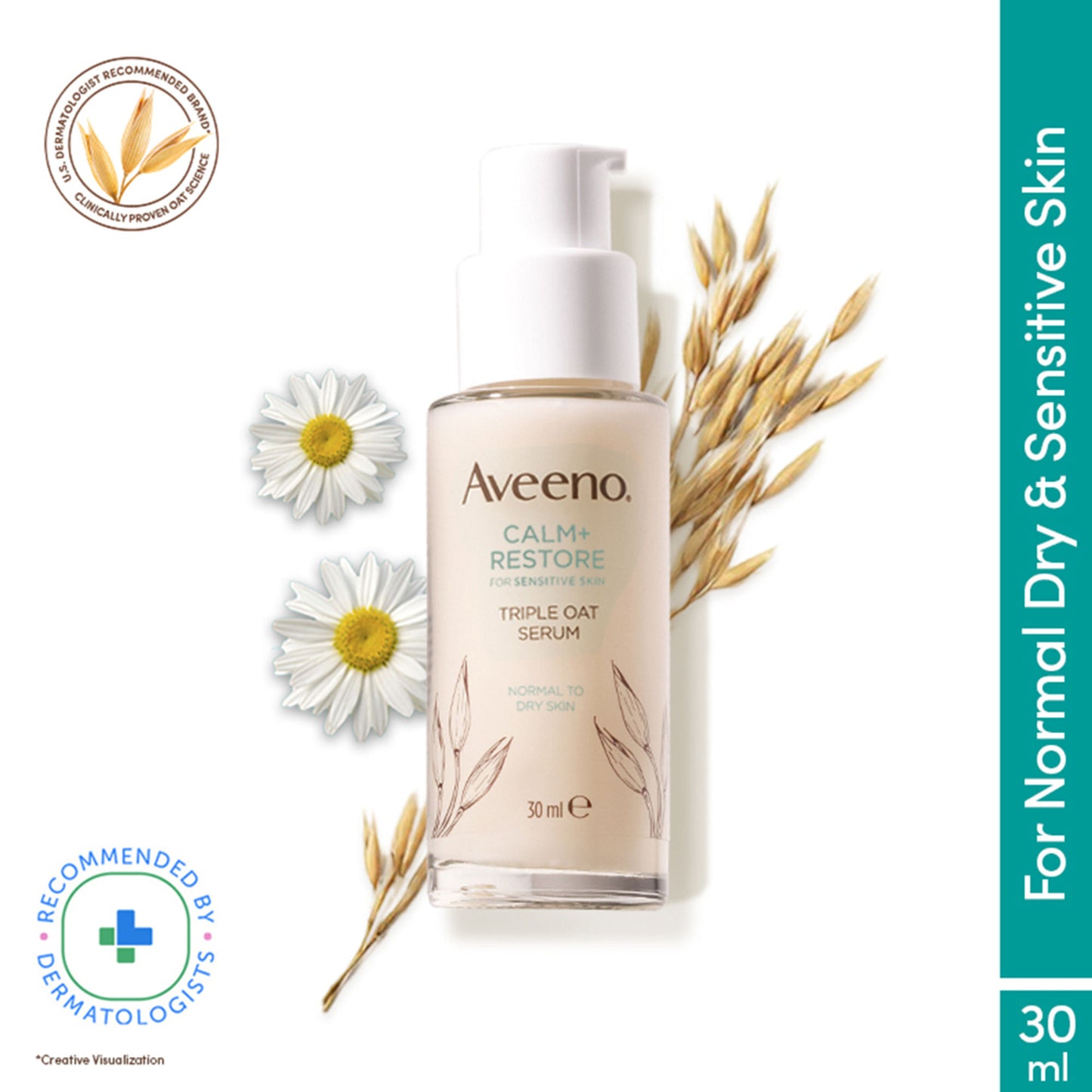 Aveeno Calm + Restore Hydrating Oat Face Serum Normal Dry Sensitive Skin Dermat Recommended