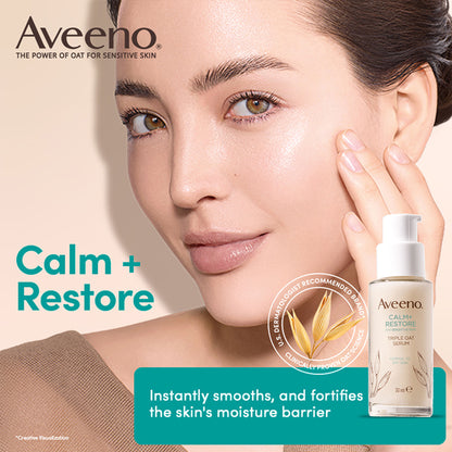 Aveeno Calm + Restore Hydrating Oat Face Serum Normal Dry Sensitive Skin Dermat Recommended