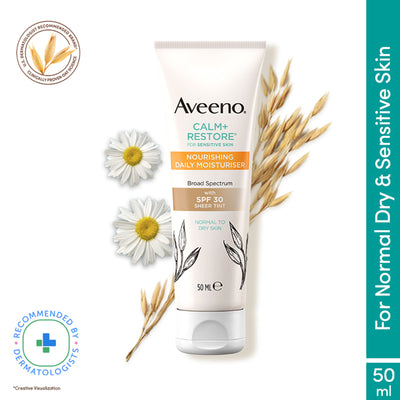 Aveeno Calm + Restore Tinted Moisturizer Sunscreen SPF30 Dry Sensitive Skin Dermat Recommended
