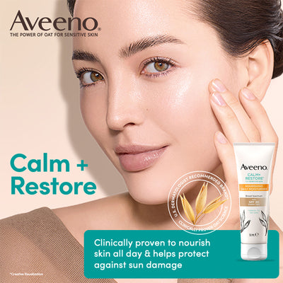 Aveeno Calm + Restore Tinted Moisturizer Sunscreen SPF30 Dry Sensitive Skin Dermat Recommended