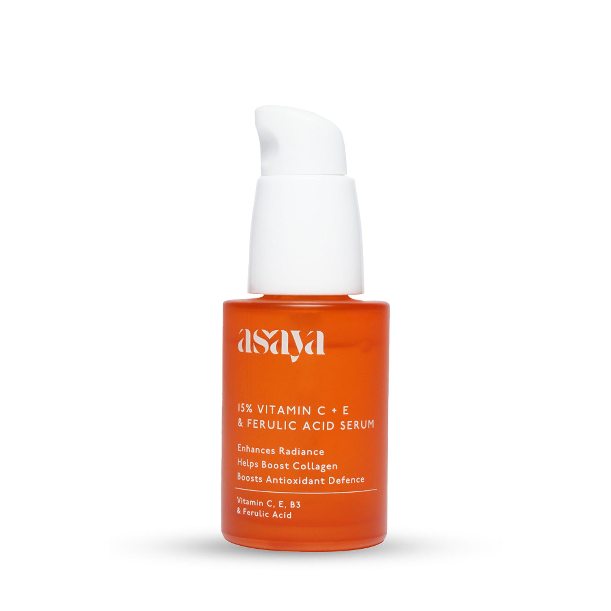 Asaya 15% Vitamin C + E Serum For Face With Ferulic Acid Lightweight Face Serum For Glowing Skin