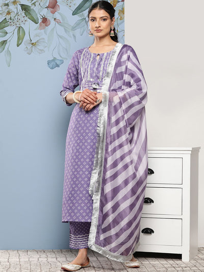 Indyancart VA Women's Bandhani Printed Kurta With Trousers & Dupatta
