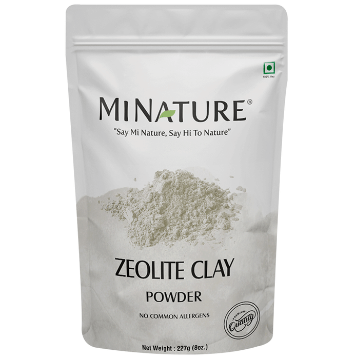 Minature Zeolite Clay Powder face pack in a jar, showing the natural mineral powder used for facial skincare.