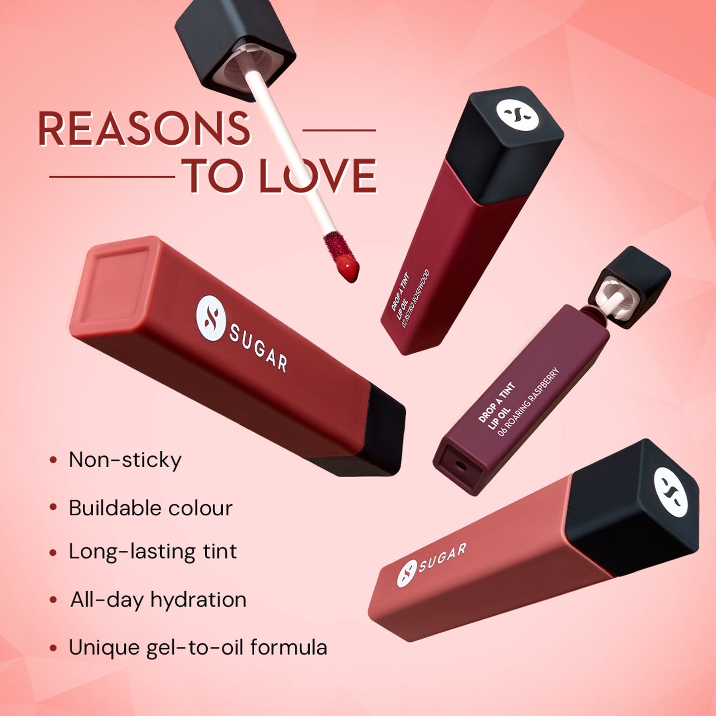 SUGAR Drop A Tint Lip Oil - 02 Retro Rosewood
