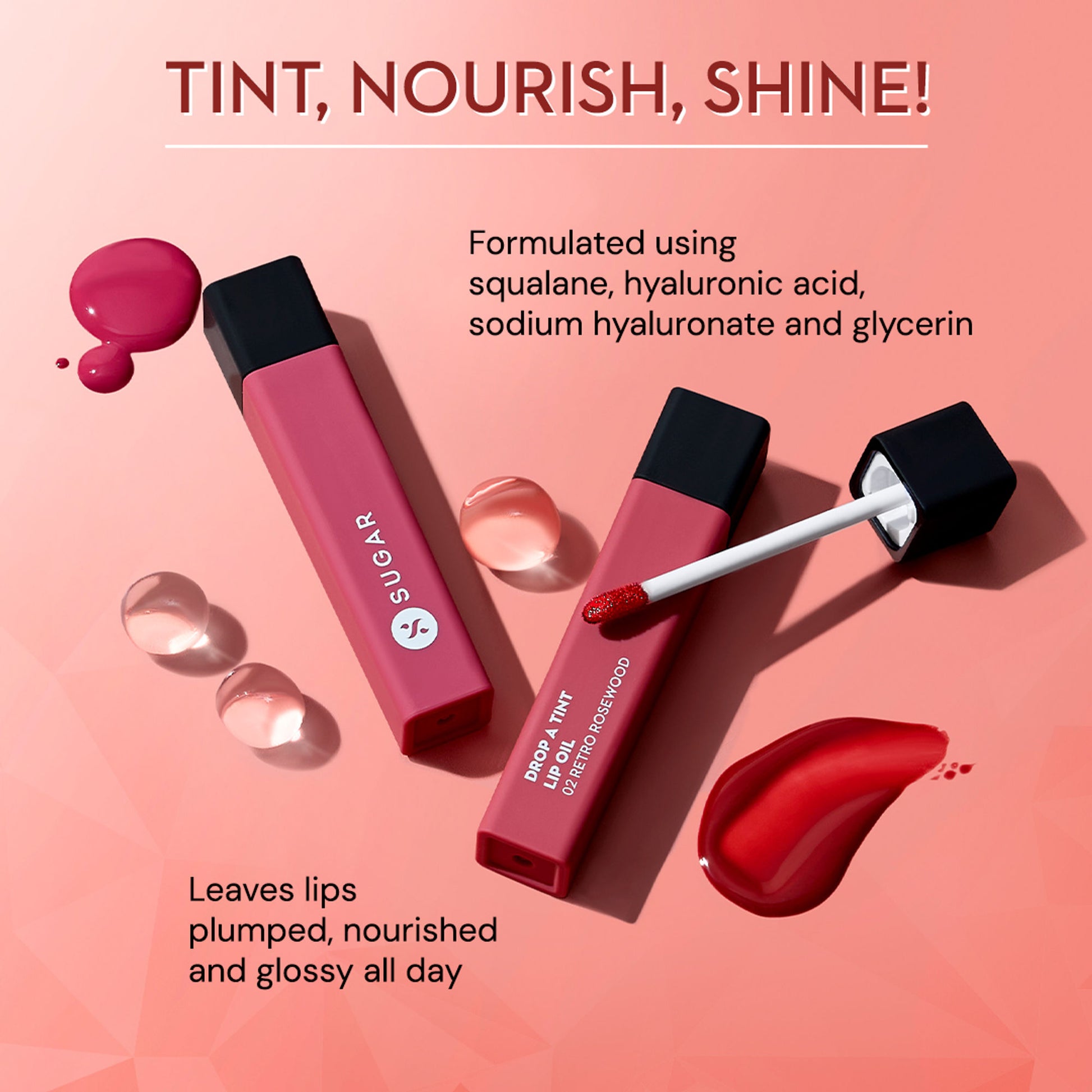 SUGAR Drop A Tint Lip Oil - 02 Retro Rosewood