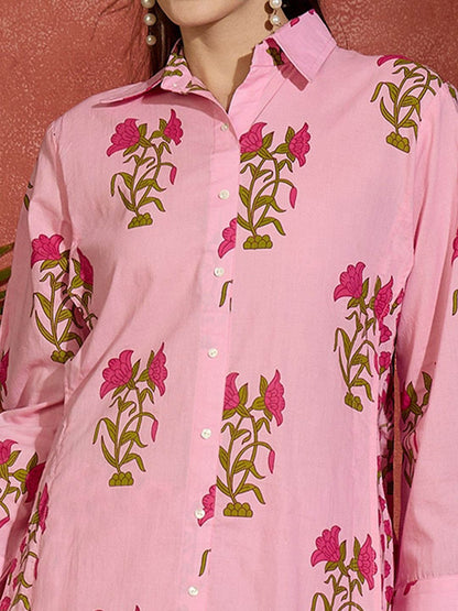 Dhiyona IE Indo era Printed Pure Cotton Straight Tunic & Trousers Co-Ord Set