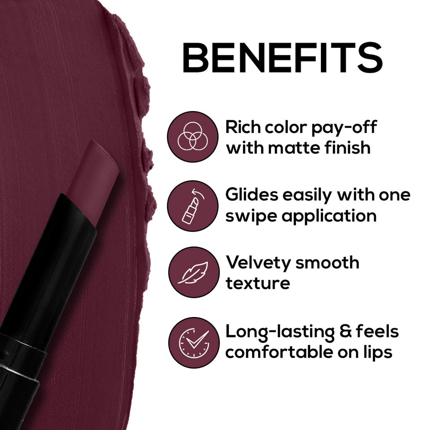 Renee Cosmetics Very Matte Lipstick - Plum