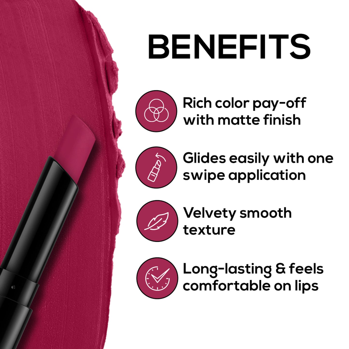 Renee Cosmetics Very Matte Lipstick - 06 Plum Rush