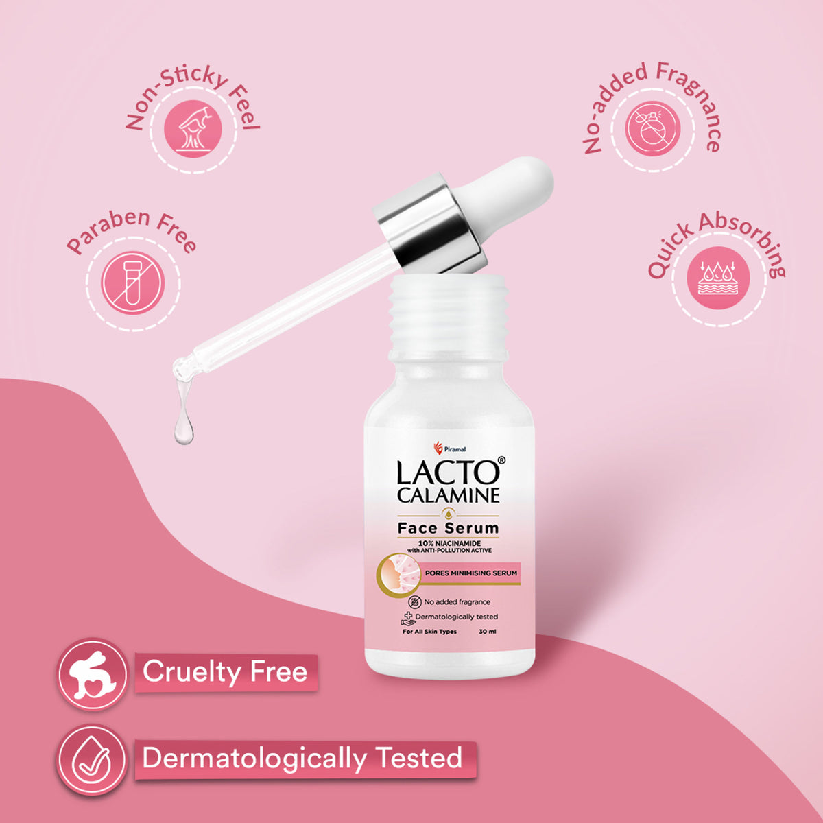 Lacto Calamine 10% Niacinamide Face Serum, Non Sticky To Minimise Pores & Fade Pigmentation