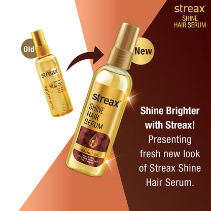Streax Hair Serum Vitalized with Walnut Oil, For Hair Smoothening & Shine, For Dry & Frizzy Hair