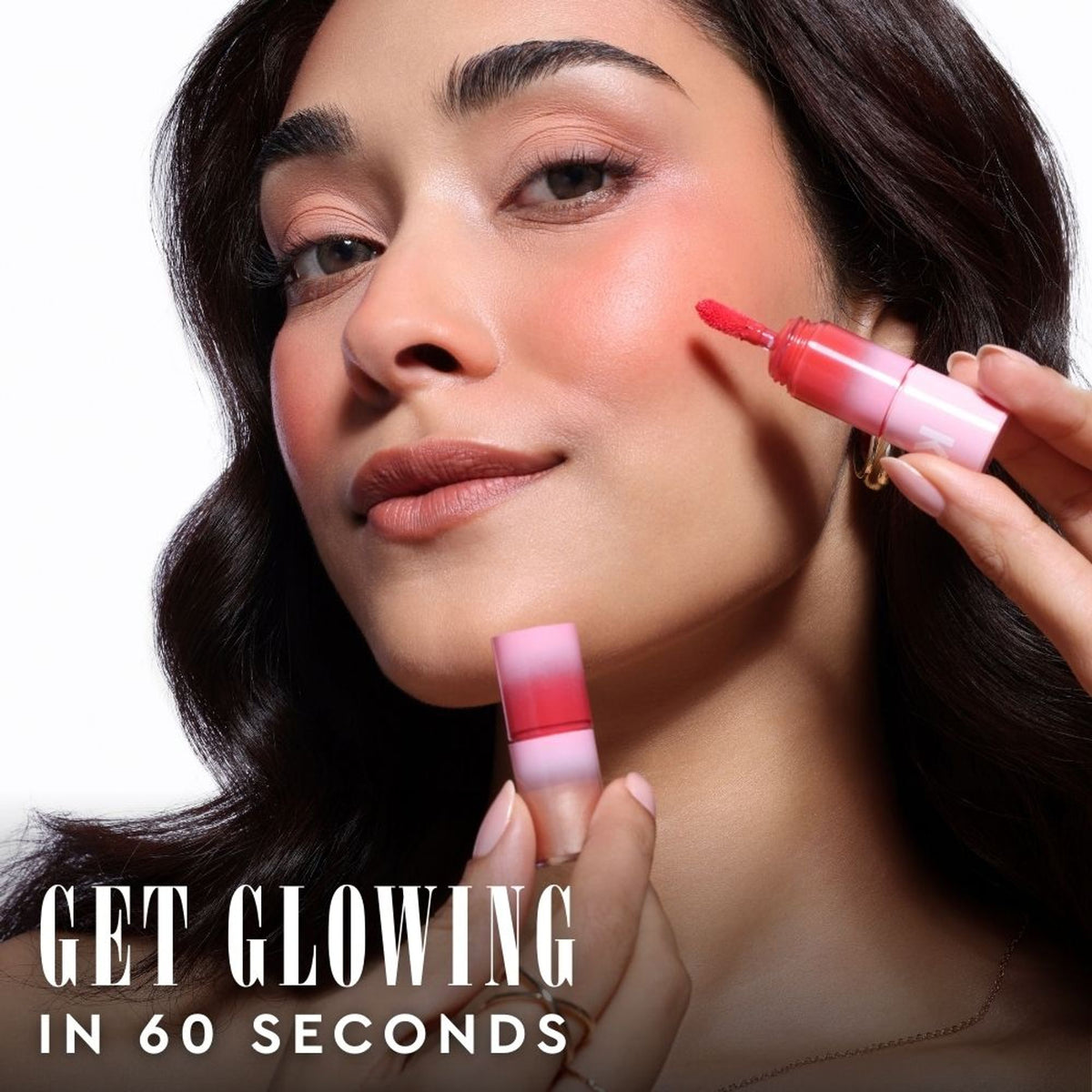 KIRO Glow On The Go 3-in-1 highlighter and blush in shade 01 Celestial Dawn, featuring a compact makeup product with a luminous finish.