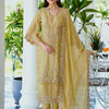 Dhiyona IE Ethnic Motifs Embroidered Sweetheart Neck Straight Kurta With Trousers & Dupatta