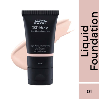 Nykaa Cosmetics SkinShield Anti-Pollution Matte Foundation - Pretty Porcelain 01