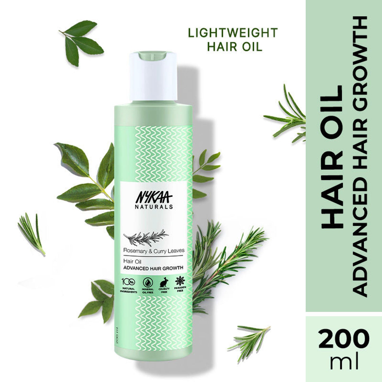 Nykaa Naturals Hair Oil for Advanced Hair Growth - Rosemary And Curry Leaves