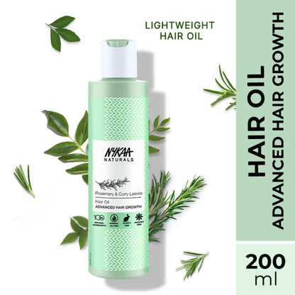 Nykaa Naturals Hair Oil for Advanced Hair Growth - Rosemary And Curry Leaves