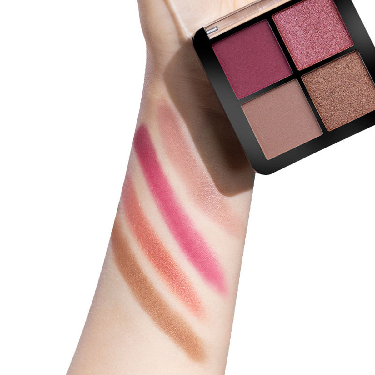 Nykaa Cosmetics Eyes On Me! 4 In 1 Quad Eyeshadow Palette Bridal Shower 08 with four neutral eyeshadow shades and compact design.