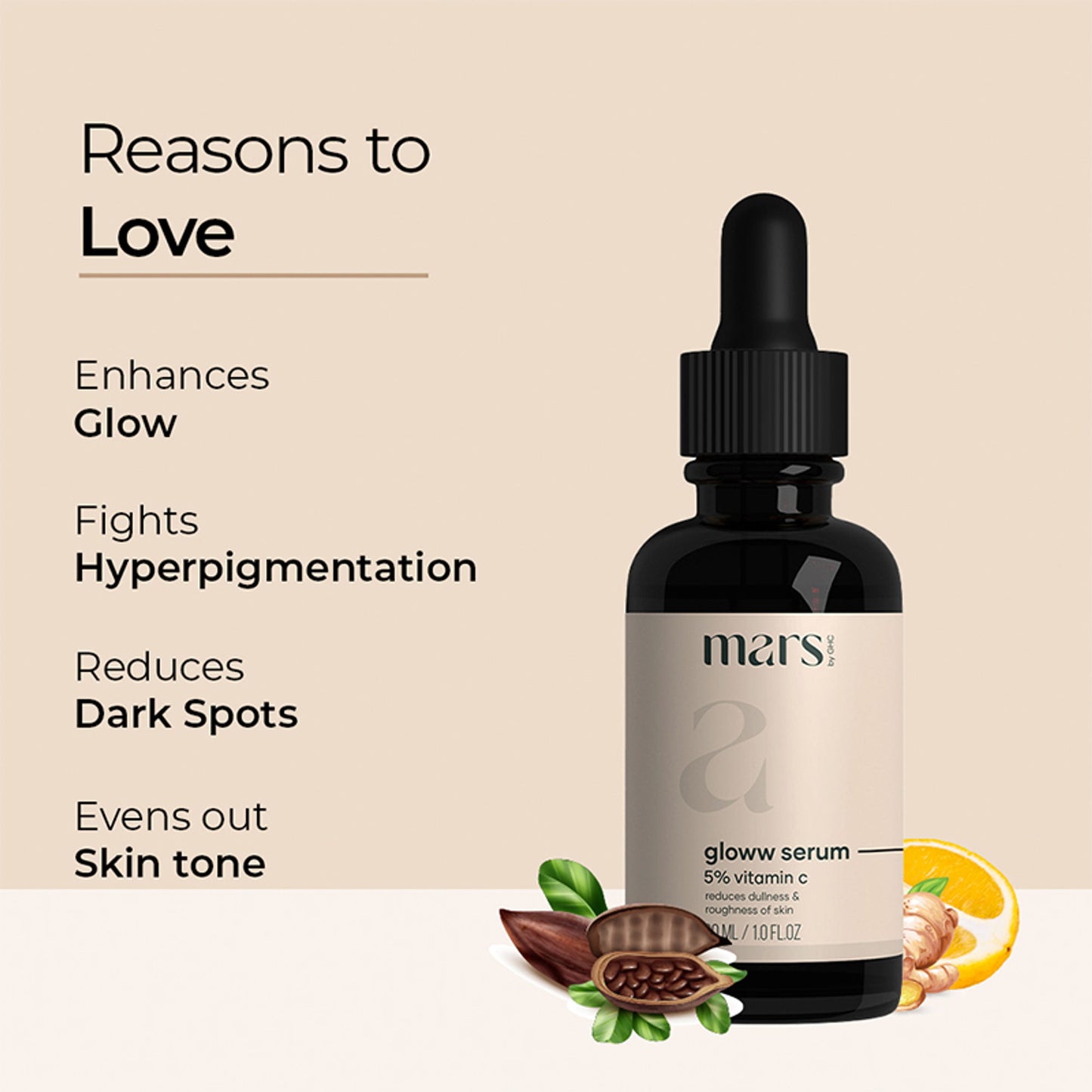 Mars by GHC Glowing Skin Combo - Vitamin C Face Serum& Derma Roller