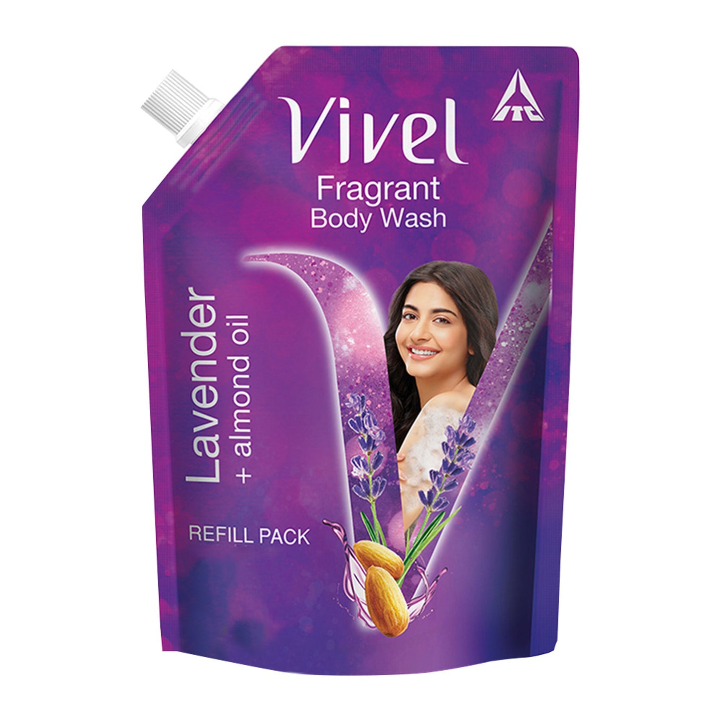 Vivel Fragrant Body Wash Lavender & Almond Oil Moisturizing Shower Gel Supersaver Refill Pack