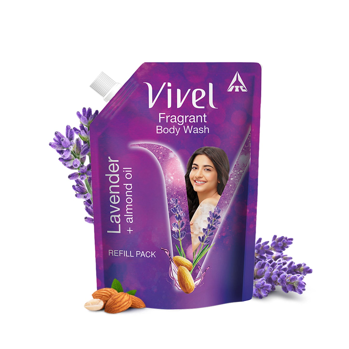 Vivel Fragrant Body Wash Lavender & Almond Oil Shower Gel Supersaver XL Refill Pouch