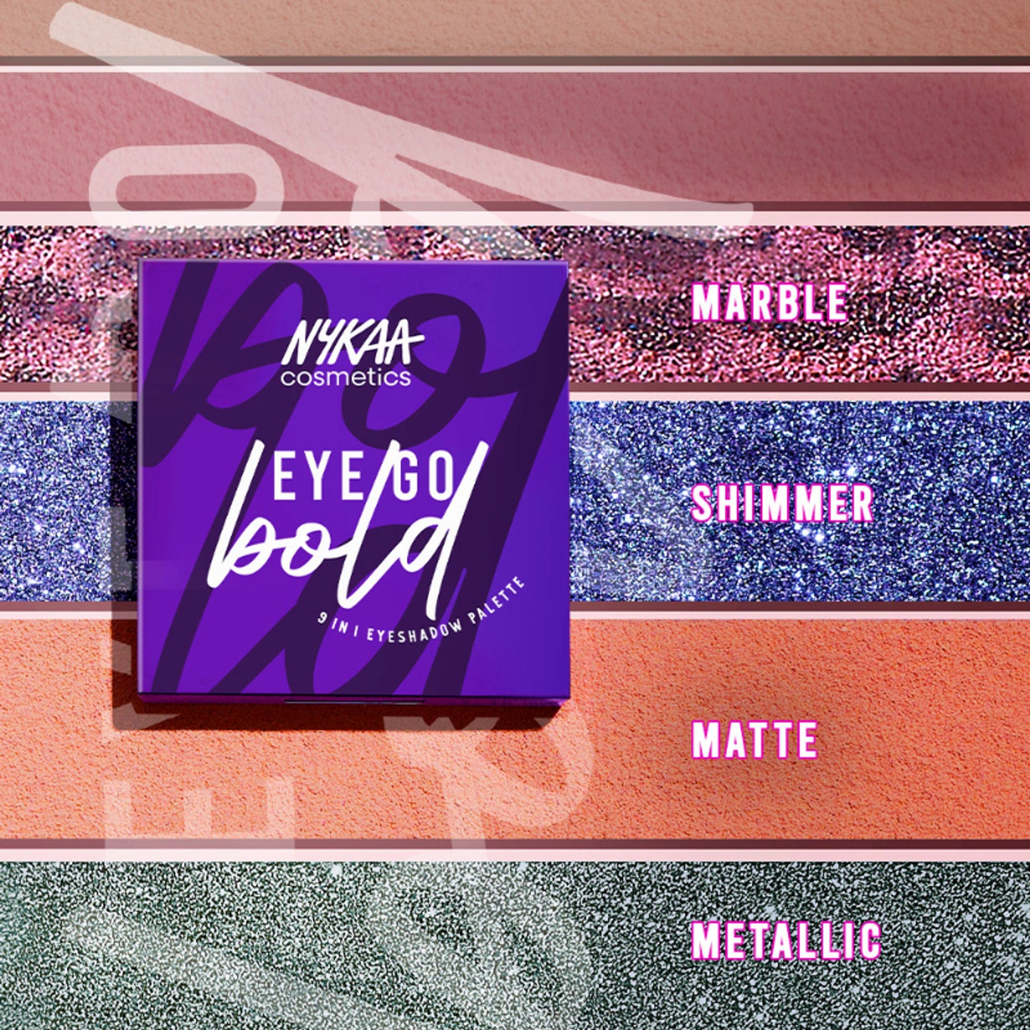 Nykaa 9 in 1 Highly Blendable Multi Texture Eyeshadow Palette - Eye Go Bold