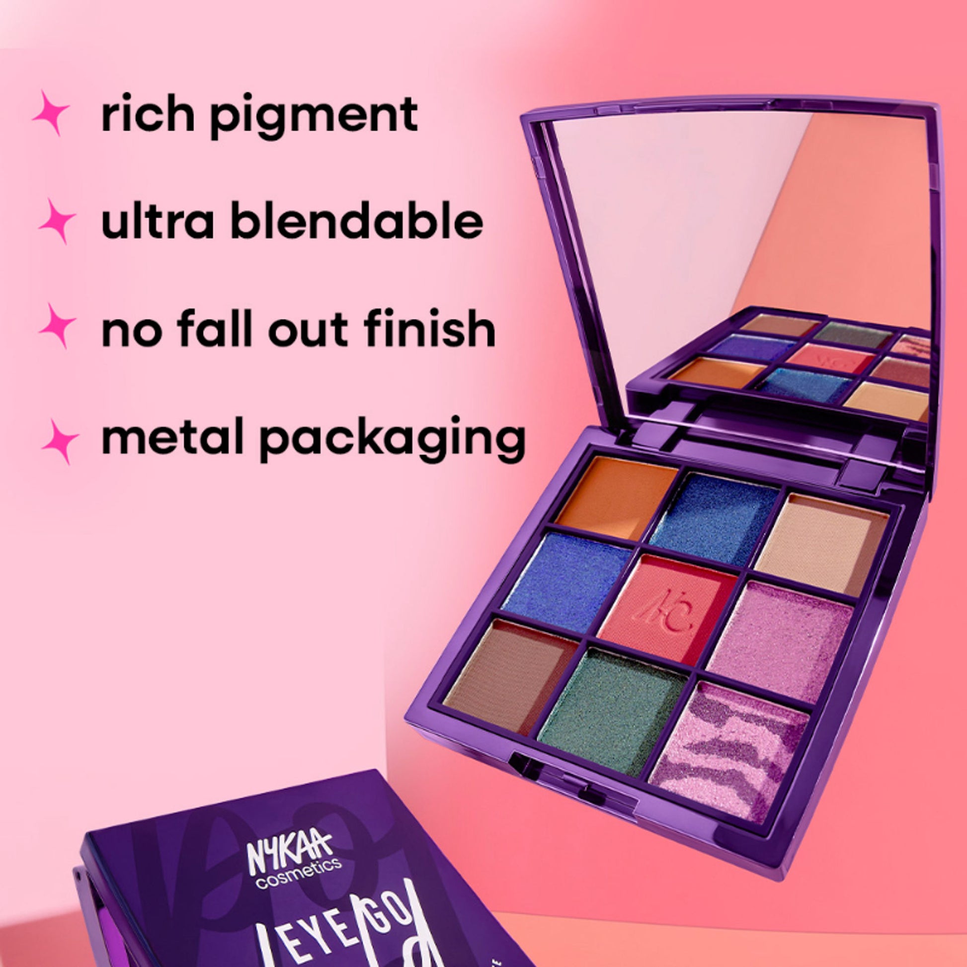 Nykaa 9 in 1 Highly Blendable Multi Texture Eyeshadow Palette - Eye Go Bold