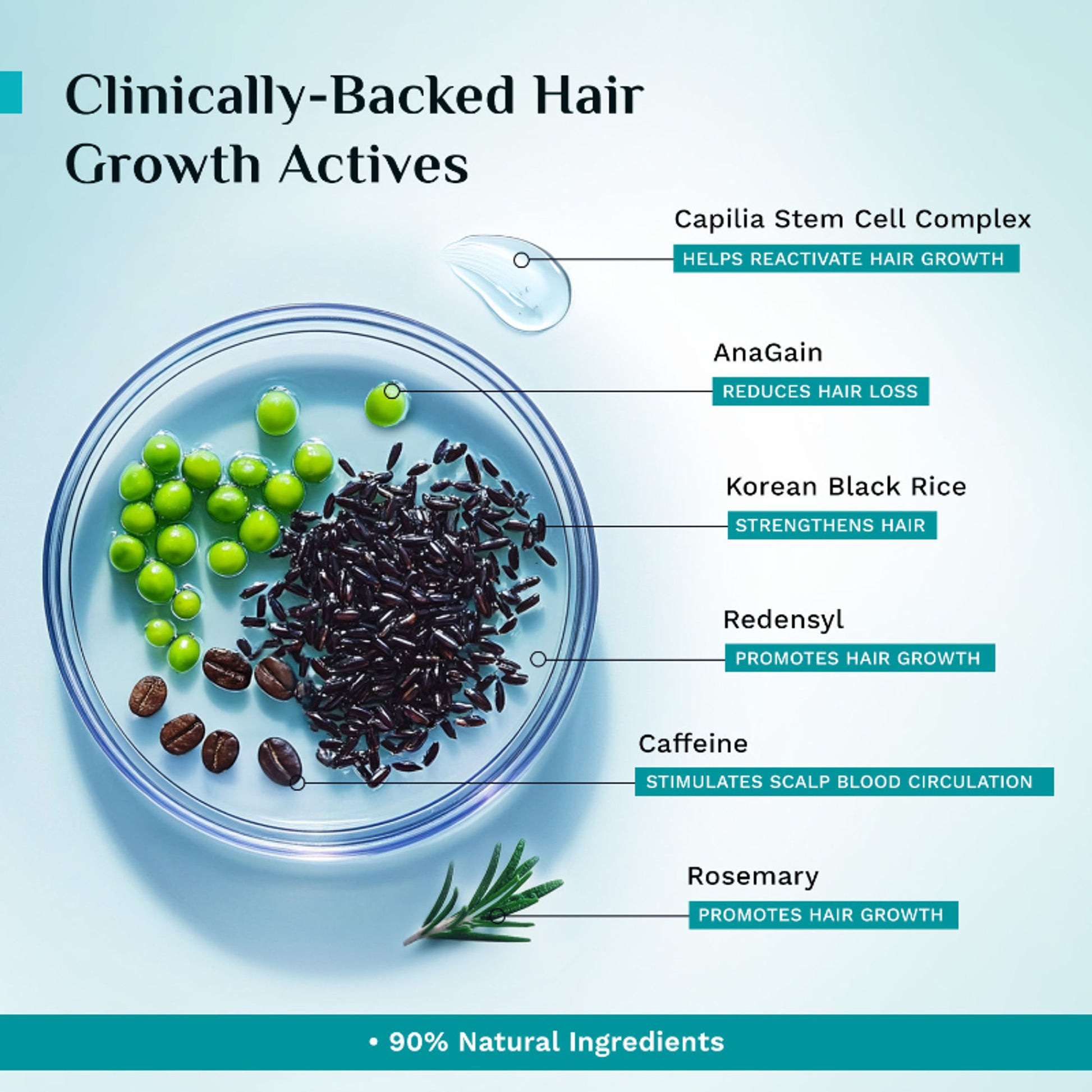 Pilgrim 3% Redensyl 4% Anagain Rosemary Korean Black Rice Advance Hair Growth Serum For Men & Women