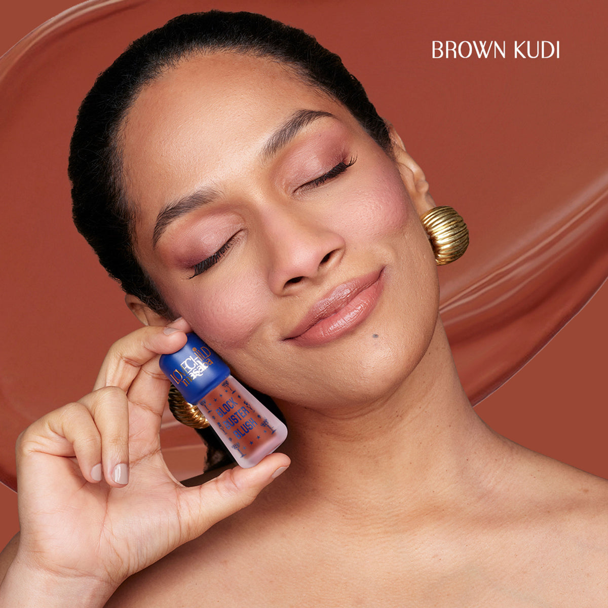 LoveChild Masaba Dewy Blockbuster Blush Creme in Brown Kudi, showcasing a buildable, long-lasting blush in a rich brown shade