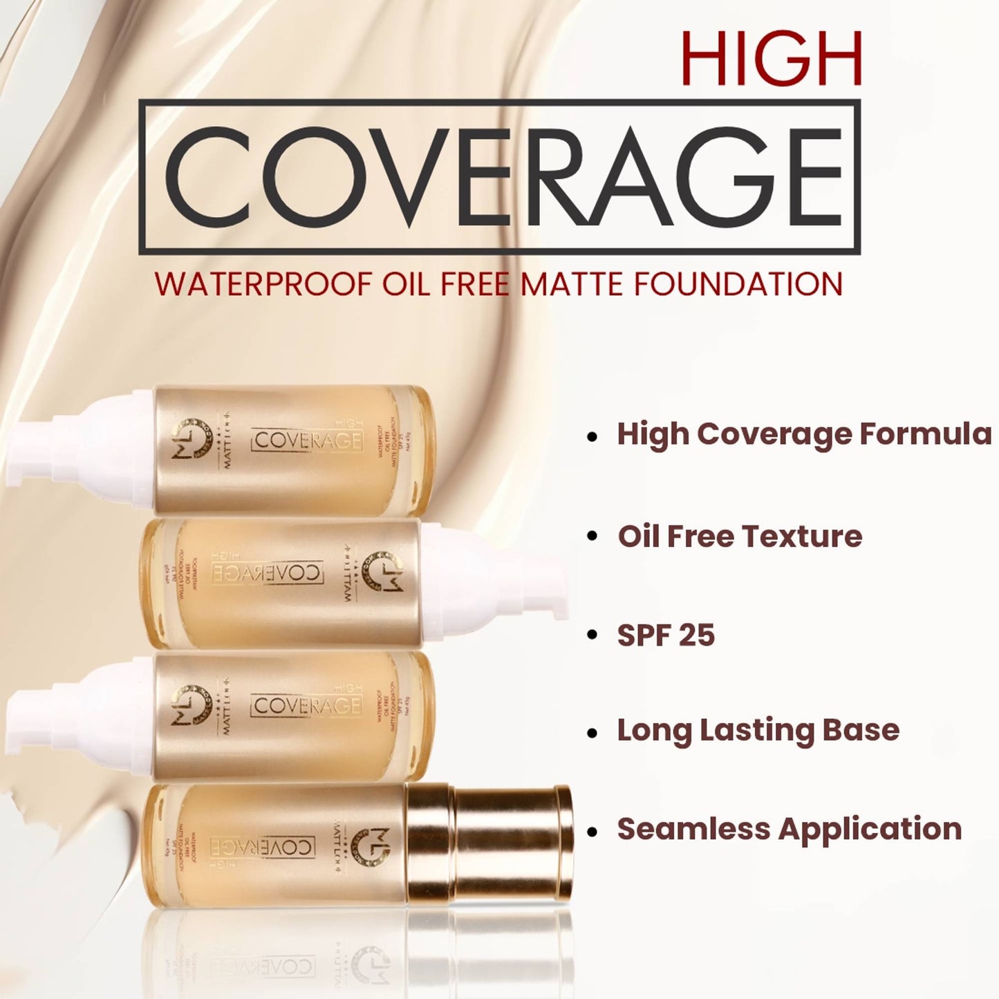 Matt look High Coverage Foundation - Vanilla
