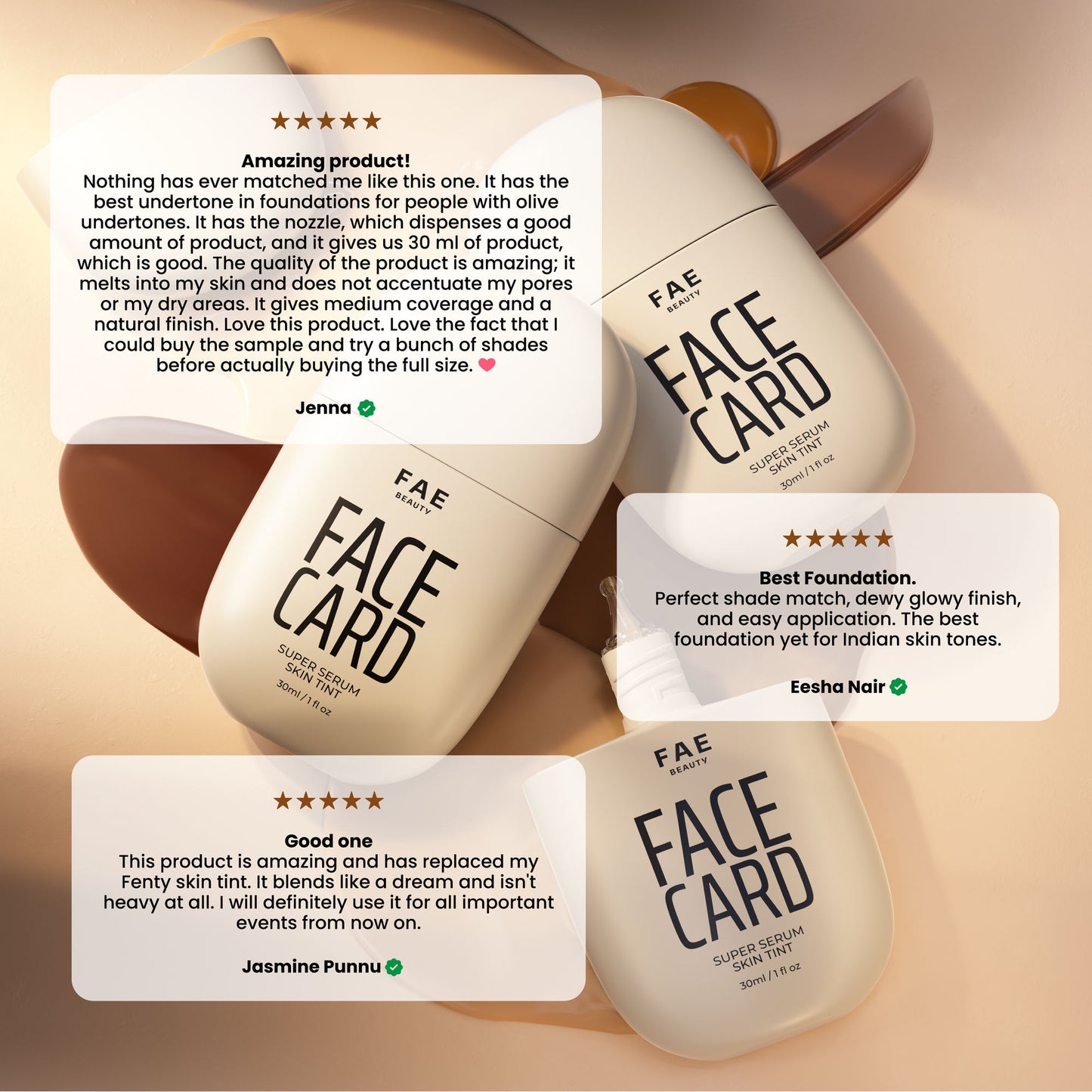 Face Card 4 in 1 Super Serum Skin Tint, Hydrating, Lightweight & Dewy Finish - 10c Cool