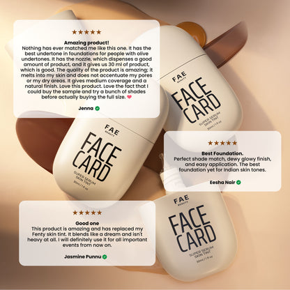 Face Card 4 in 1 Super Serum Skin Tint, Hydrating, Lightweight & Dewy Finish - 10c Cool