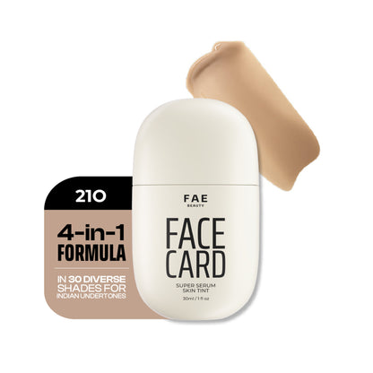 Face Card 4 in 1 Super Serum Skin Tint, Hydrating, Lightweight & Dewy Finish - 21o Cool Olive