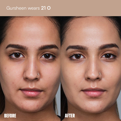 Face Card 4 in 1 Super Serum Skin Tint, Hydrating, Lightweight & Dewy Finish - 21o Cool Olive