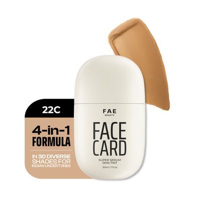 Face Card 4 in 1 Super Serum Skin Tint, Hydrating, Lightweight & Dewy Finish - 22c Cool